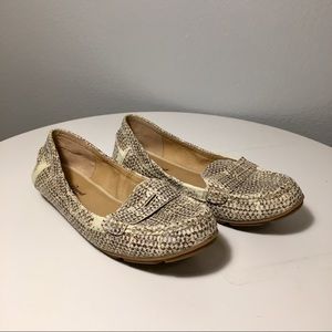 Faux Snake Skin Loafer Flats